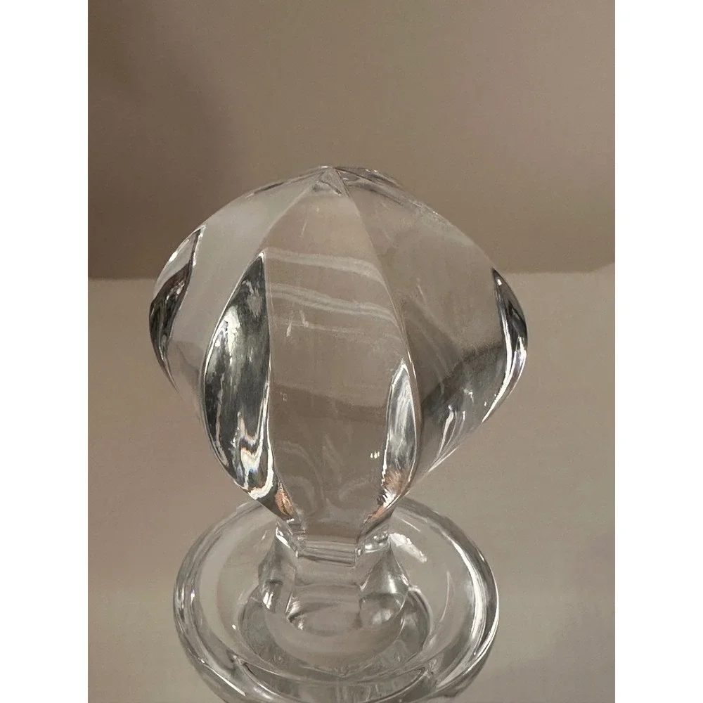 Gorham‎ Lead Crystal Whiskey Decanter Floral Diamond Cut WGermany 11 inch Clear